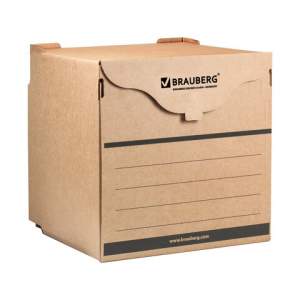 Короб архивный А4 картон BRAUBERG фронтал....